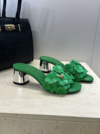Dior Green Bloom Heeled Slide