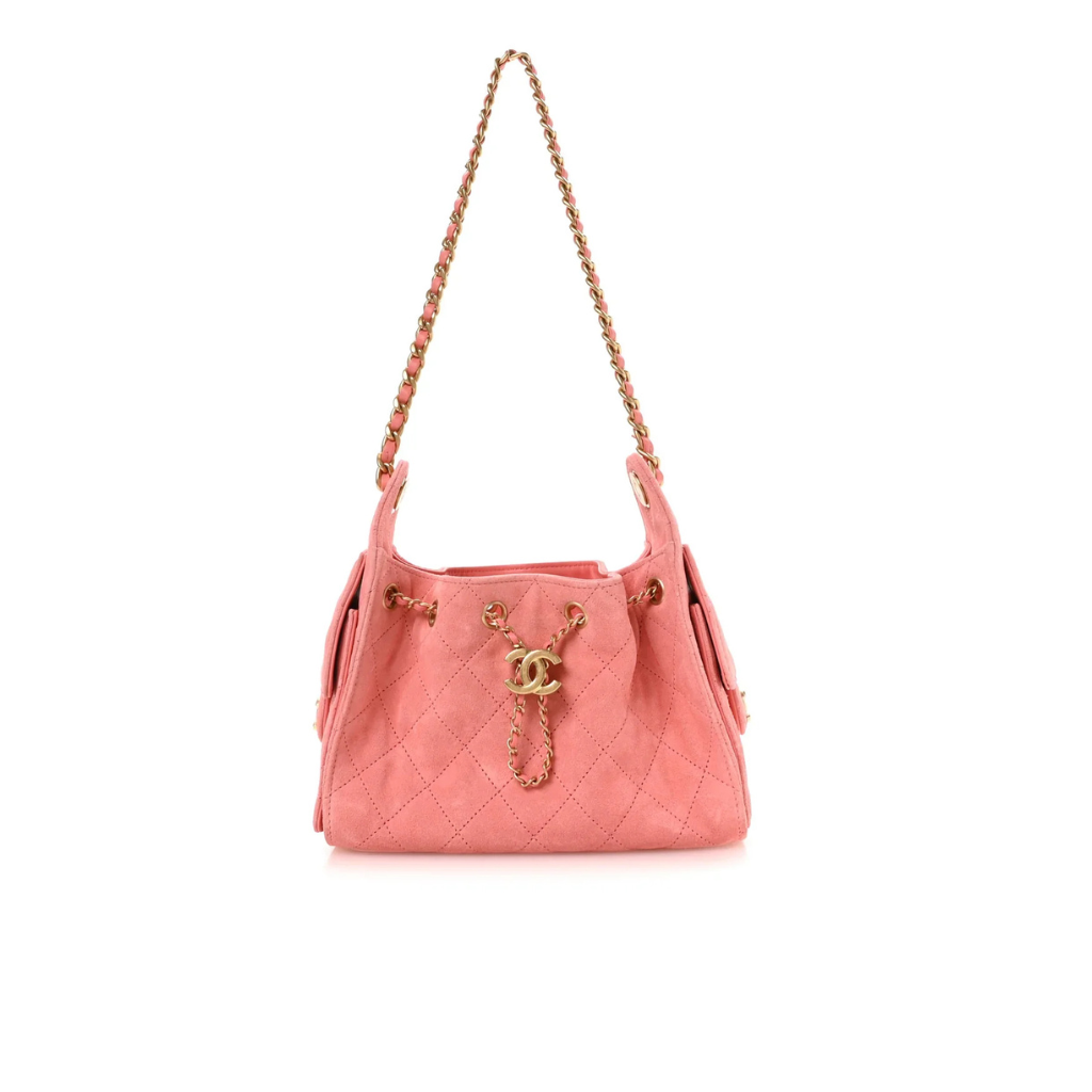 Suede Chanel Handbag Pink