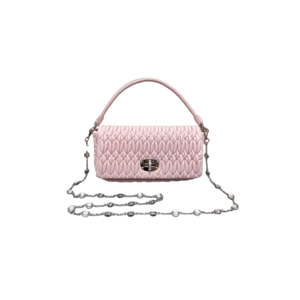 Miu Miu Crystal Embellished Leather Crossbody Bag