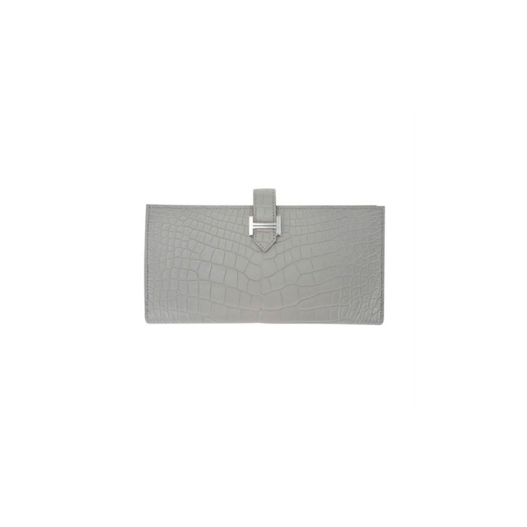 Hermes Grey Alligator Skin Wallet