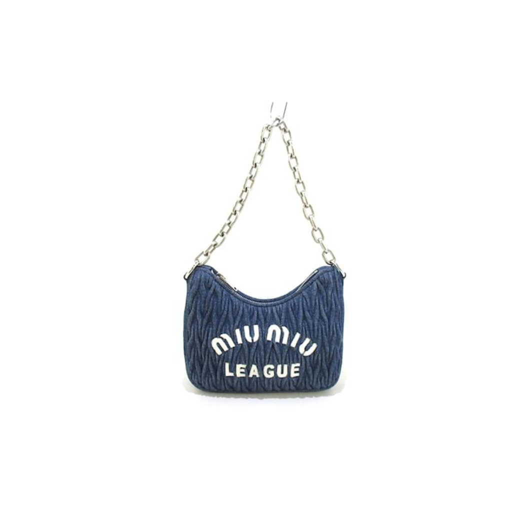 Miu Miu Denim Materasse Chain Shoulder Bag