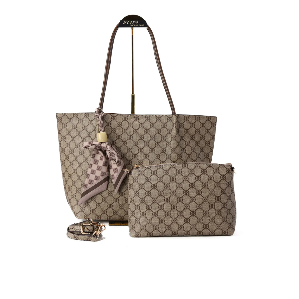Gucci Ophidia Brown Leather GG Medium Tote Bag