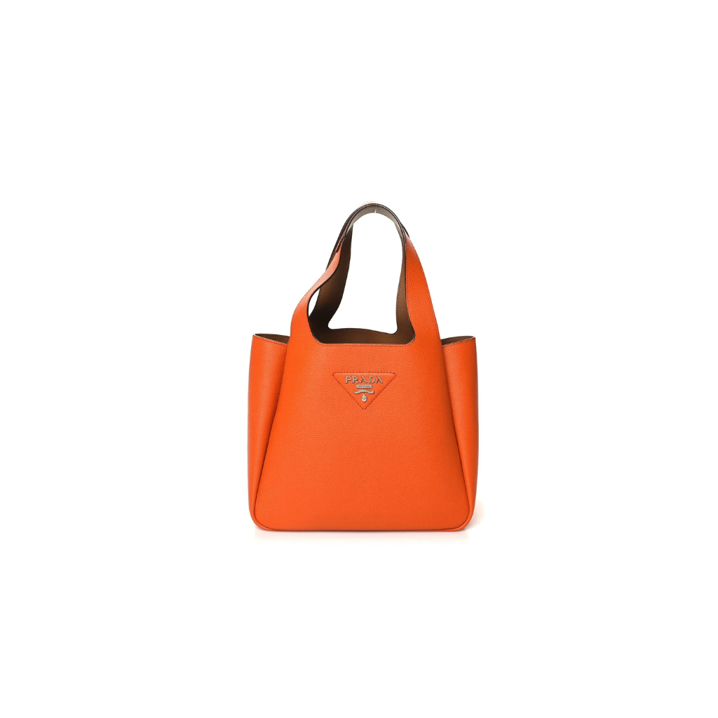 Prada Logo Orange Tote Bag