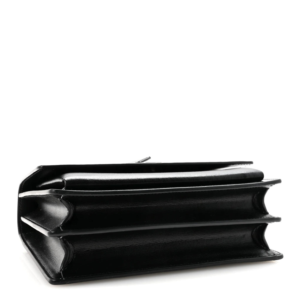 Ysl Calfskin Medium Monogram Sunset Black Bag