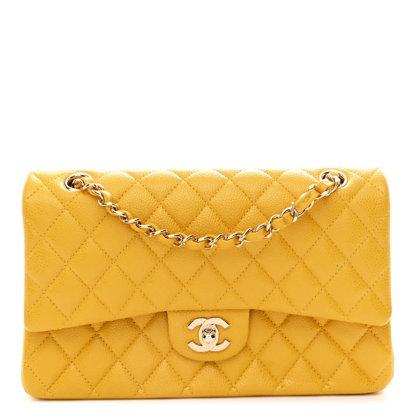 Caviar Double Flap Yellow