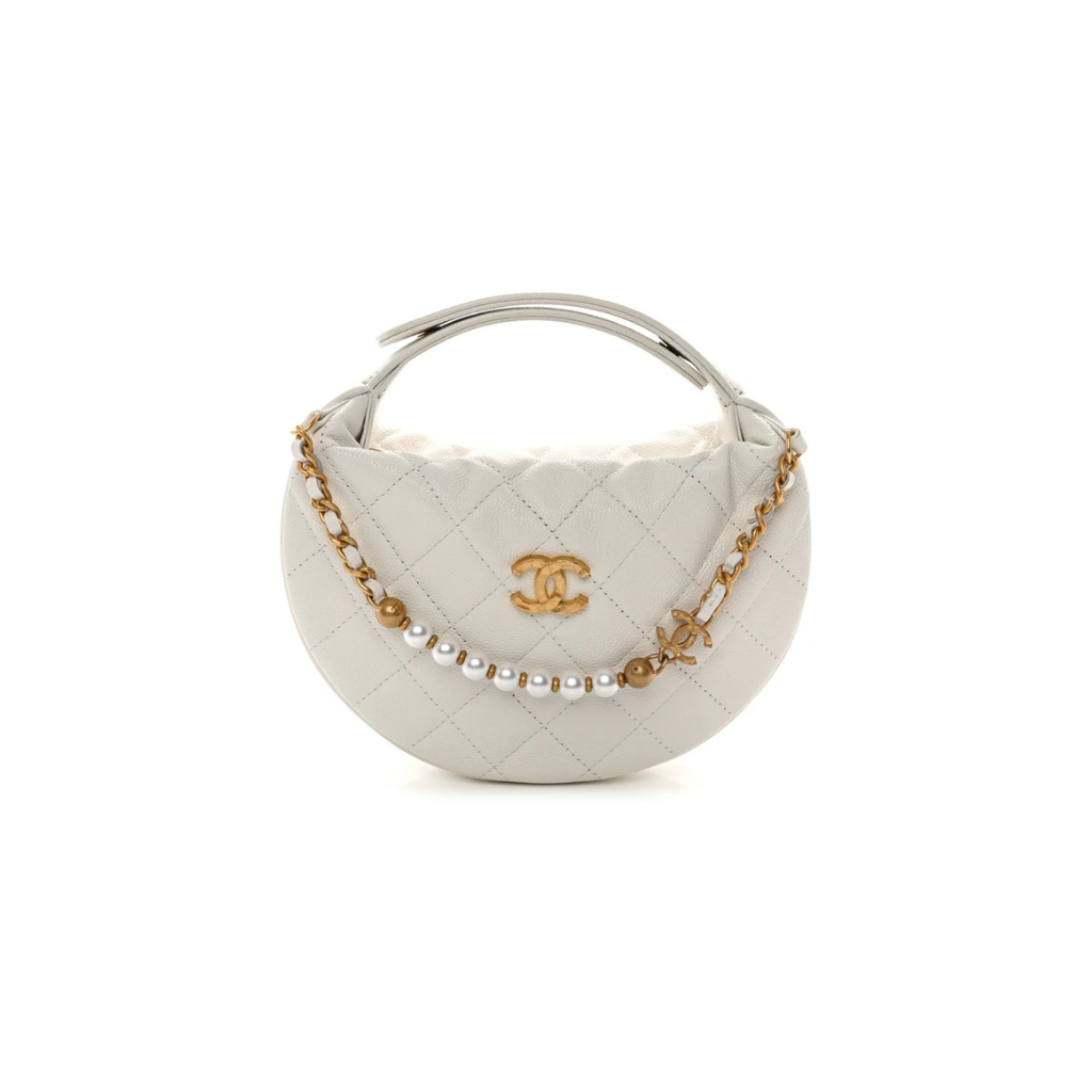 Chanel White Leather Belt Bag