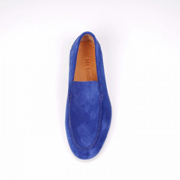 Blue suede shoes leather