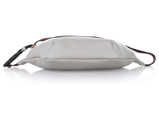 Gucci White Logo Leather Belt Bag
