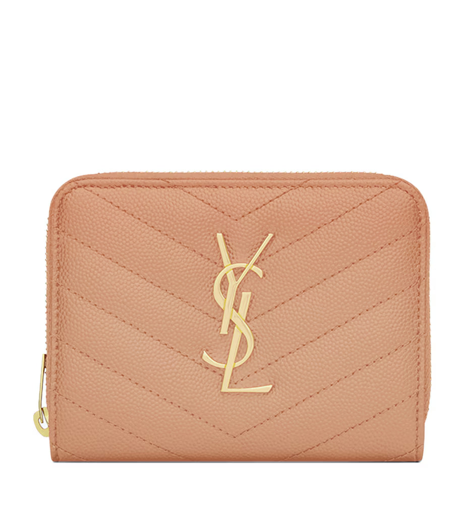Ysl Monogram Matelasse Zip-Around Wallet