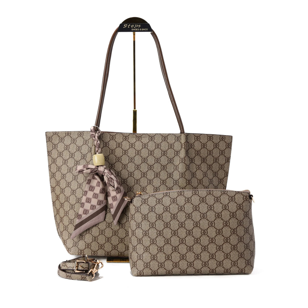 Gucci Ophidia Brown Leather GG Medium Tote Bag