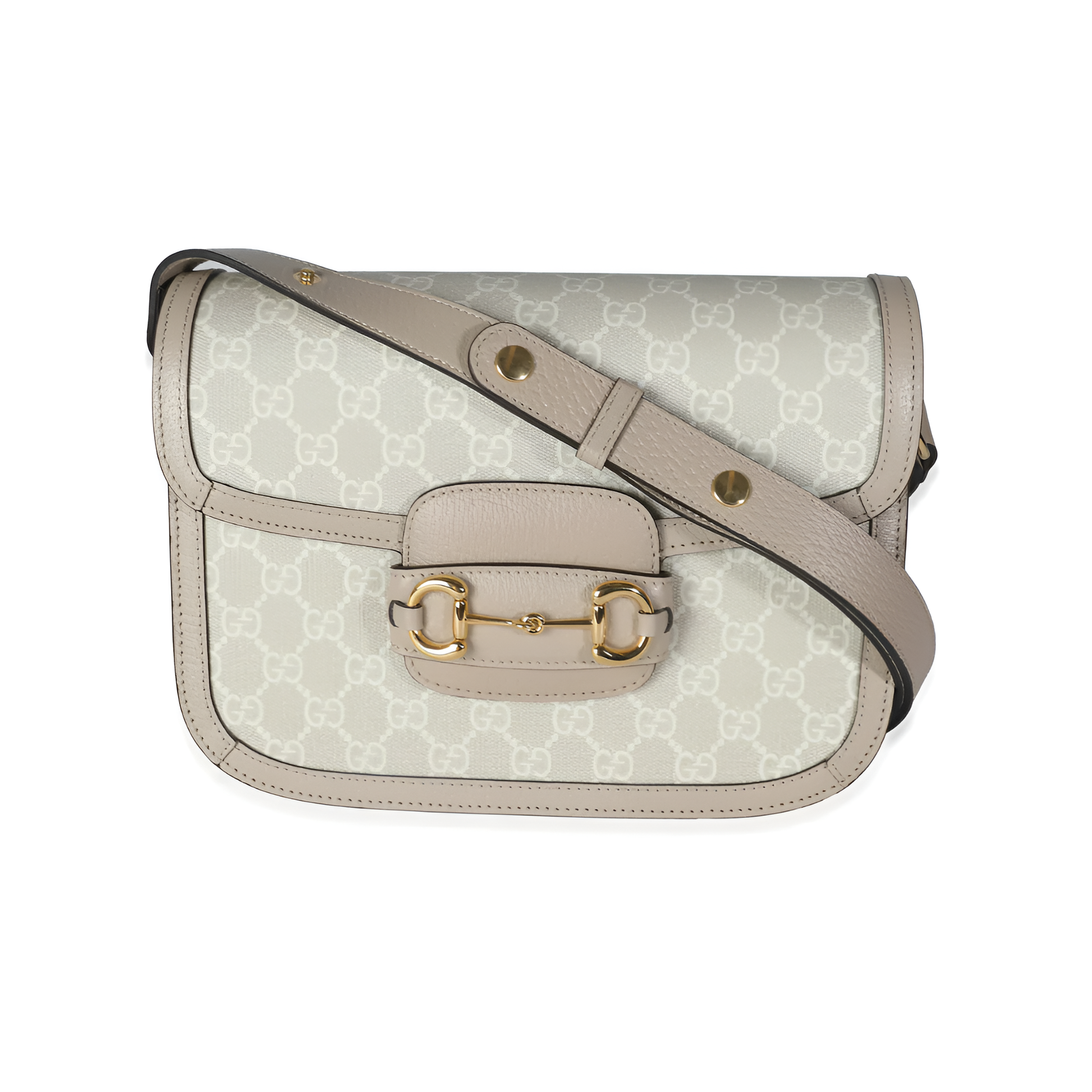 Gucci Beige Mystic White GG Supreme Horsebit Bag