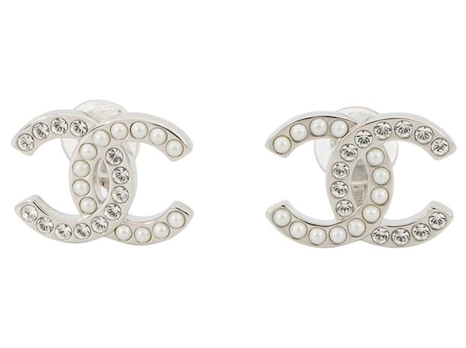 Cc earrings Chanel Silver