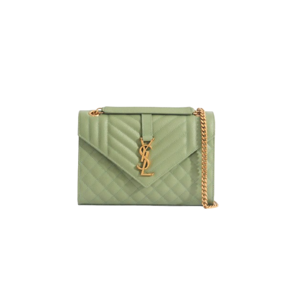 Ysl Quilted Leather Envelope Shoulder Bag