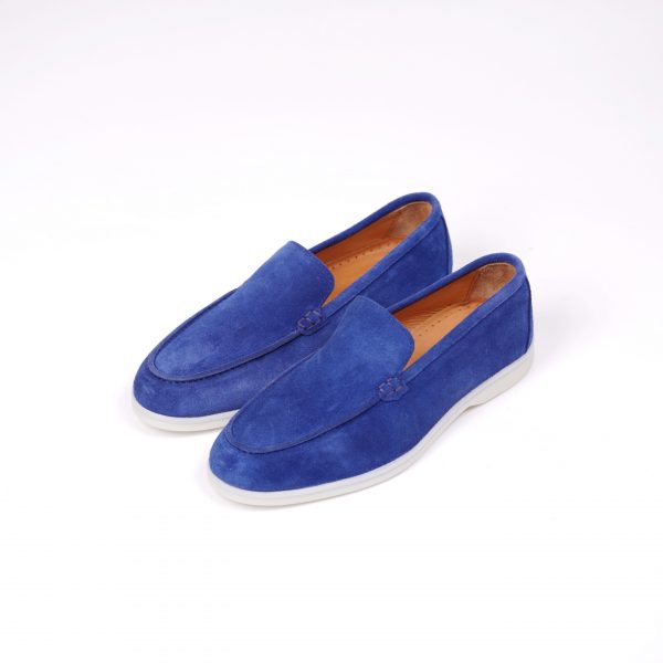 Blue suede shoes leather