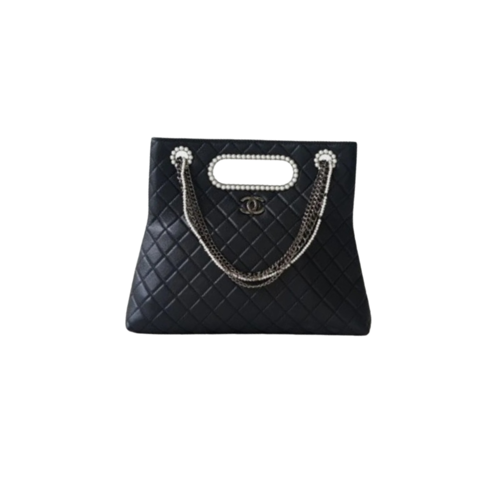 Chanel Noir Perle Quilted Tote Bag