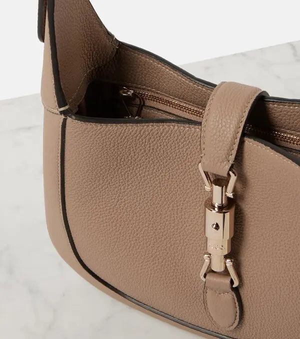 Gucci jackie beige leather shoulder bag