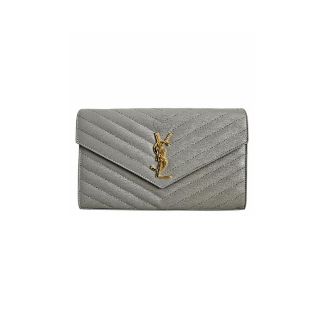 Ysl Grey Wallet On Chain