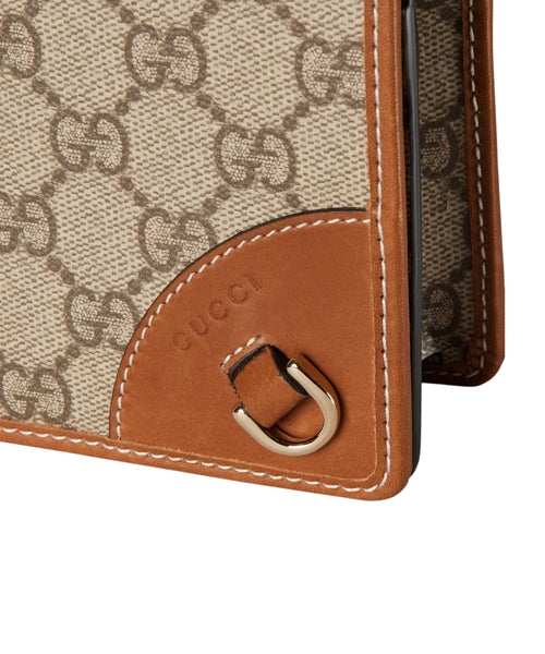 Gucci GG Emblem wallet with leather strap