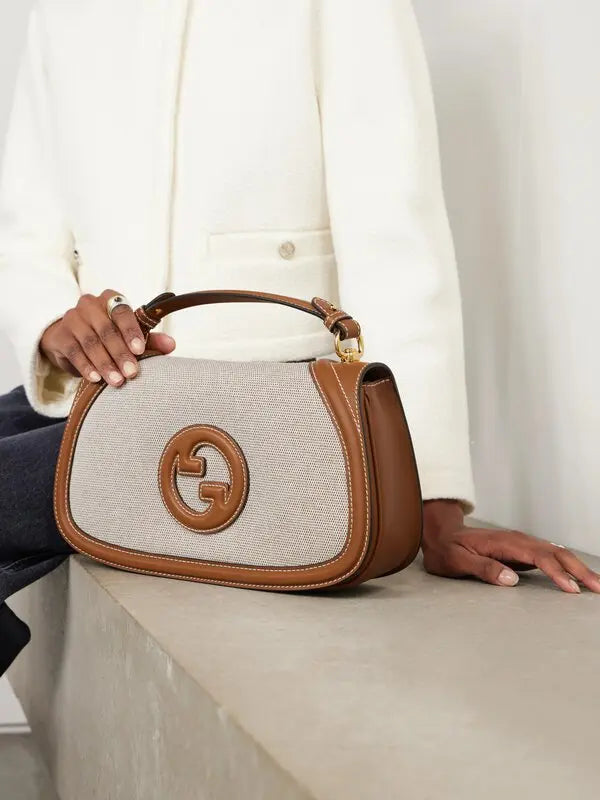 Gucci blondie leather-trimmed shoulder bag