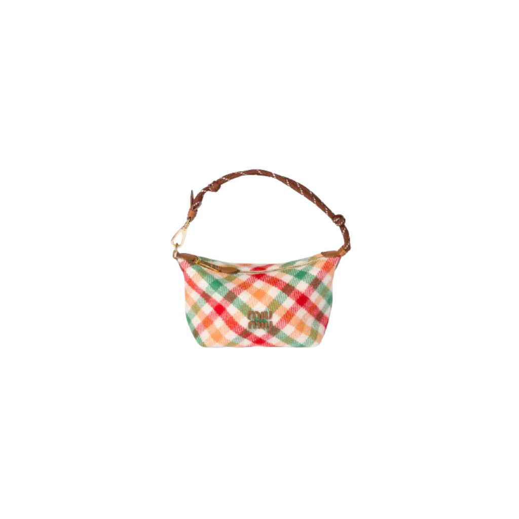 Miu Miu Plaid wool pouch
