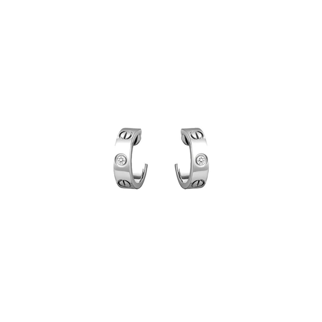 Love earrings, 2 diamonds