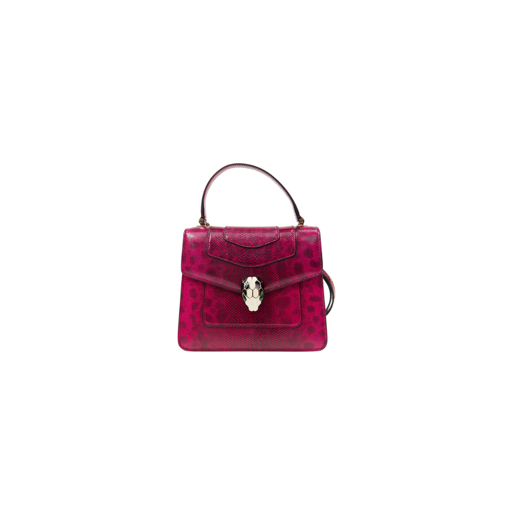 Bulgari Leather Flap Bag Burgundy