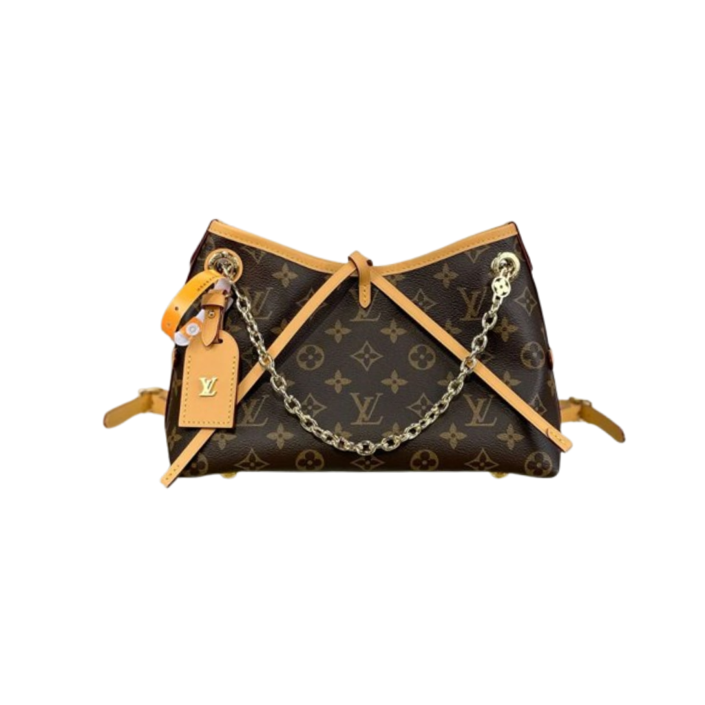 LV Carryall PM 29 Brown Beige Monogram Canvas Bag