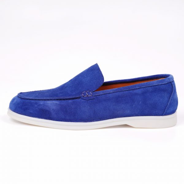 Blue suede shoes leather