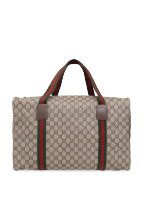 Gucci Beige GG Supreme Canvas Holdall Bag