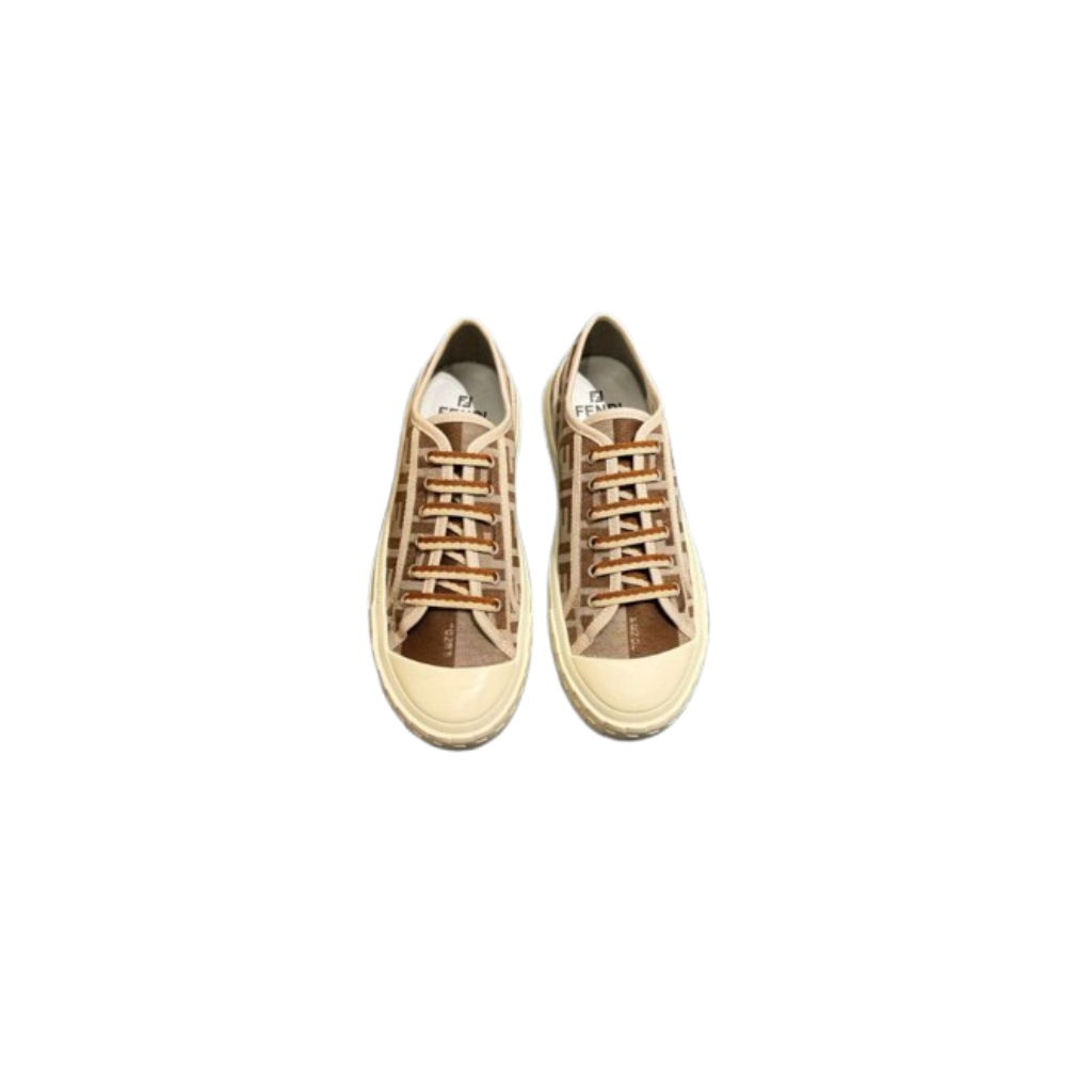 Fendi Blue FF Denim Low-Tops