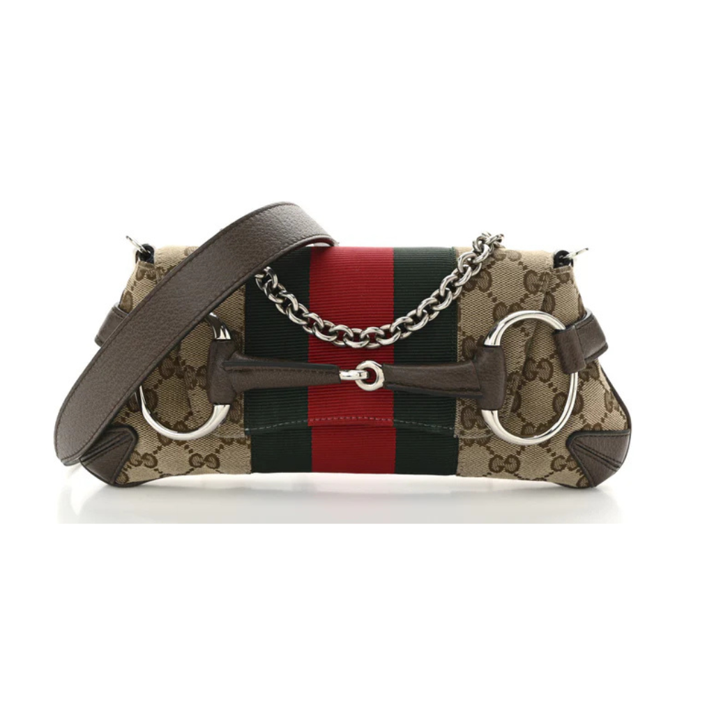 Gucci Monogram Textured Dollar Calfskin Shoulder Bag