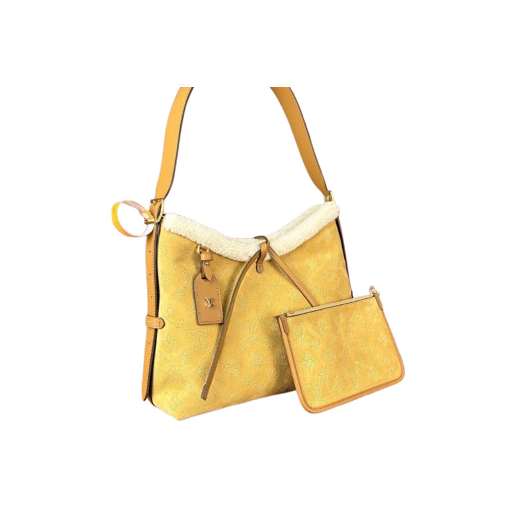 Louis Vuitton Suede-Shearling Carryall PM Shoulder Bag
