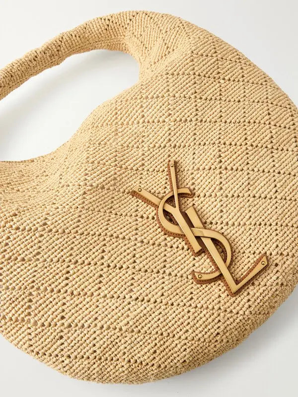woven raffia hobo shoulder bag