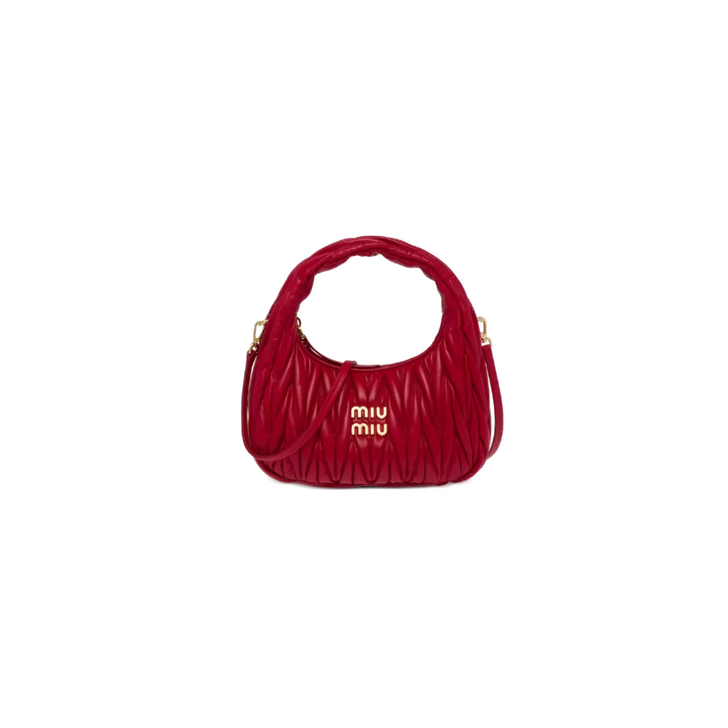 Miu Miu Red Wander Crochet-Knit Bag