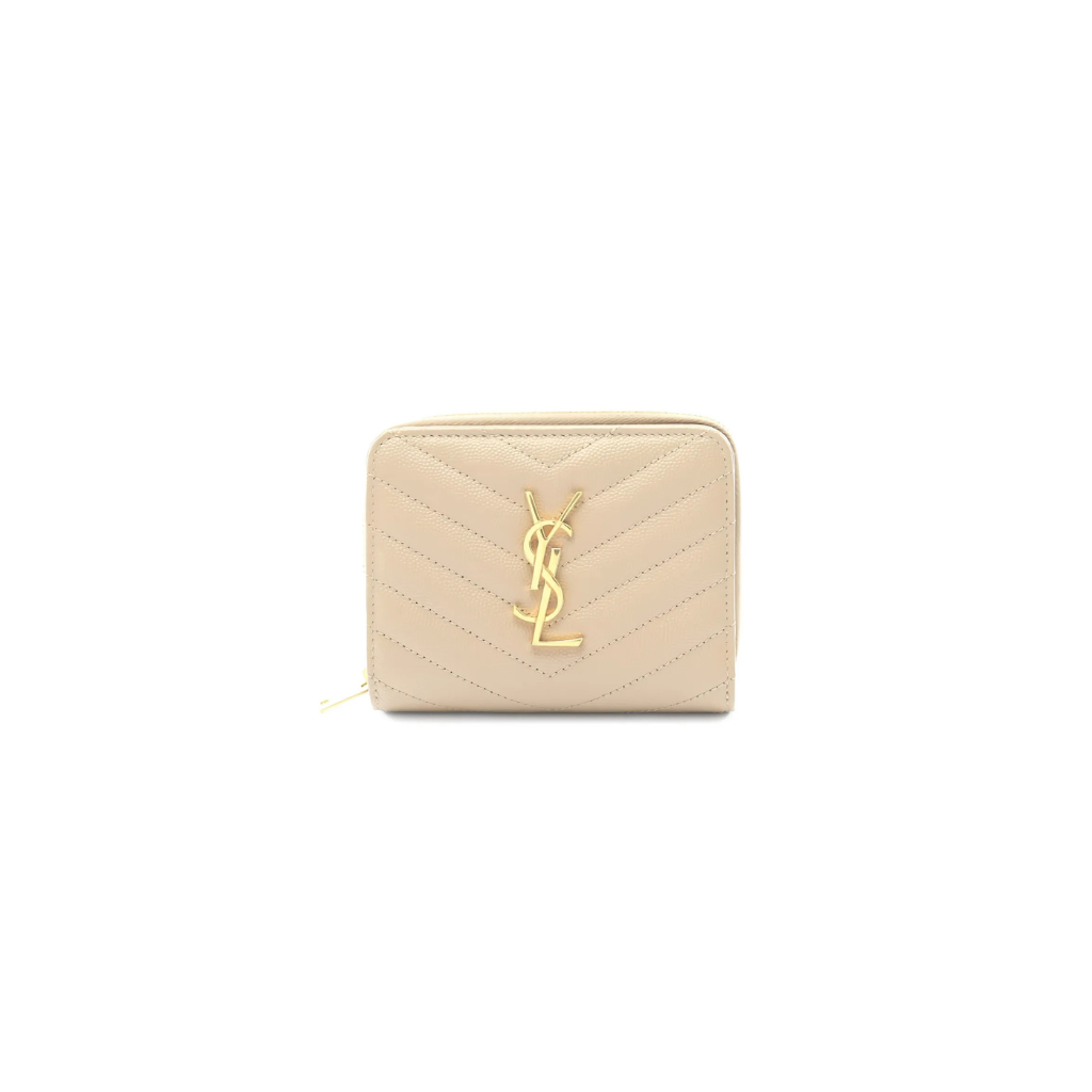 Ysl cassandre bi-fold leather wallet