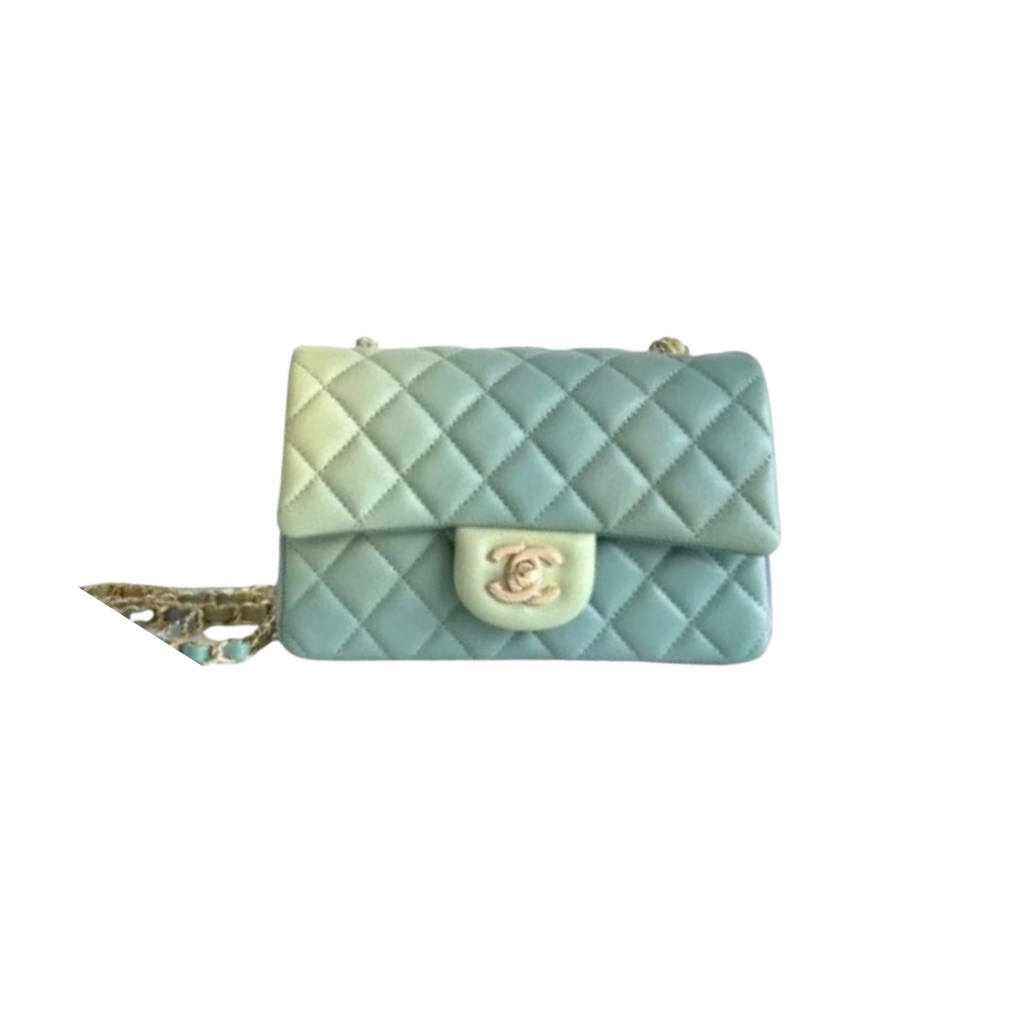 Chanel Mint Green Caviar Leather Flap Bag