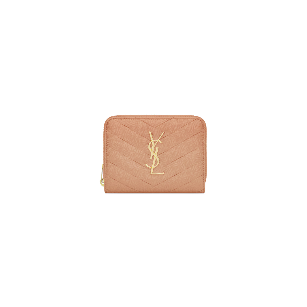 Ysl Monogram Matelasse Zip-Around Wallet