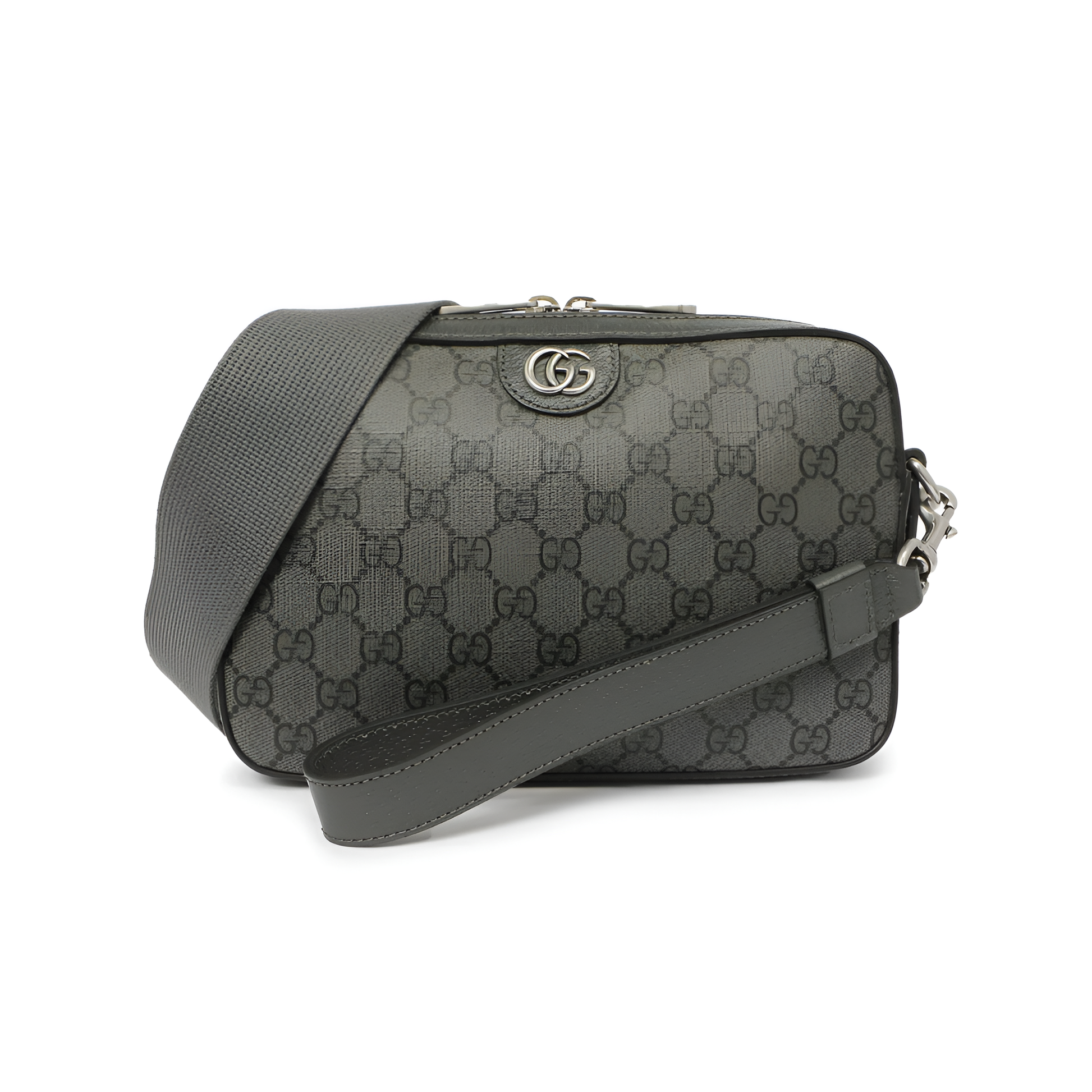 Gucci Grey GG Supreme Monogram Ophidia Crossbody Bag