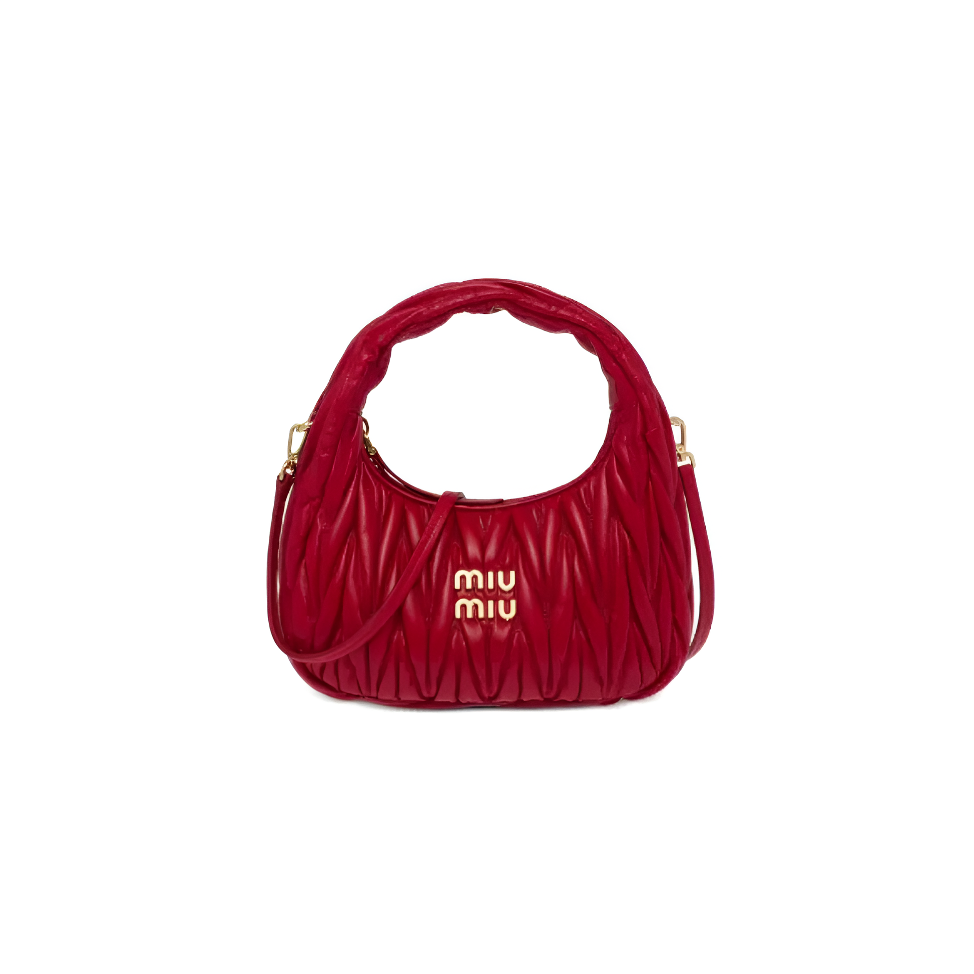 Miu Miu Red Wander Crochet-Knit Bag