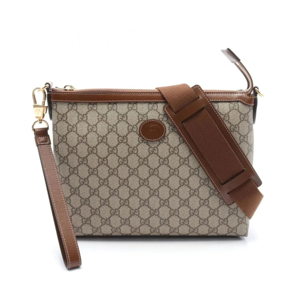 Gucci Interlocking G GG Supreme Beige Brown Bag