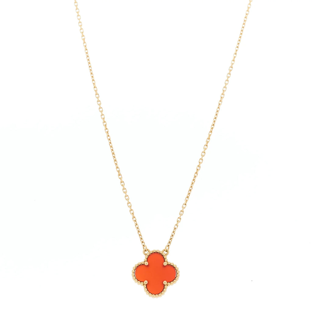 Carnelian Alhambra Pendant Necklace
