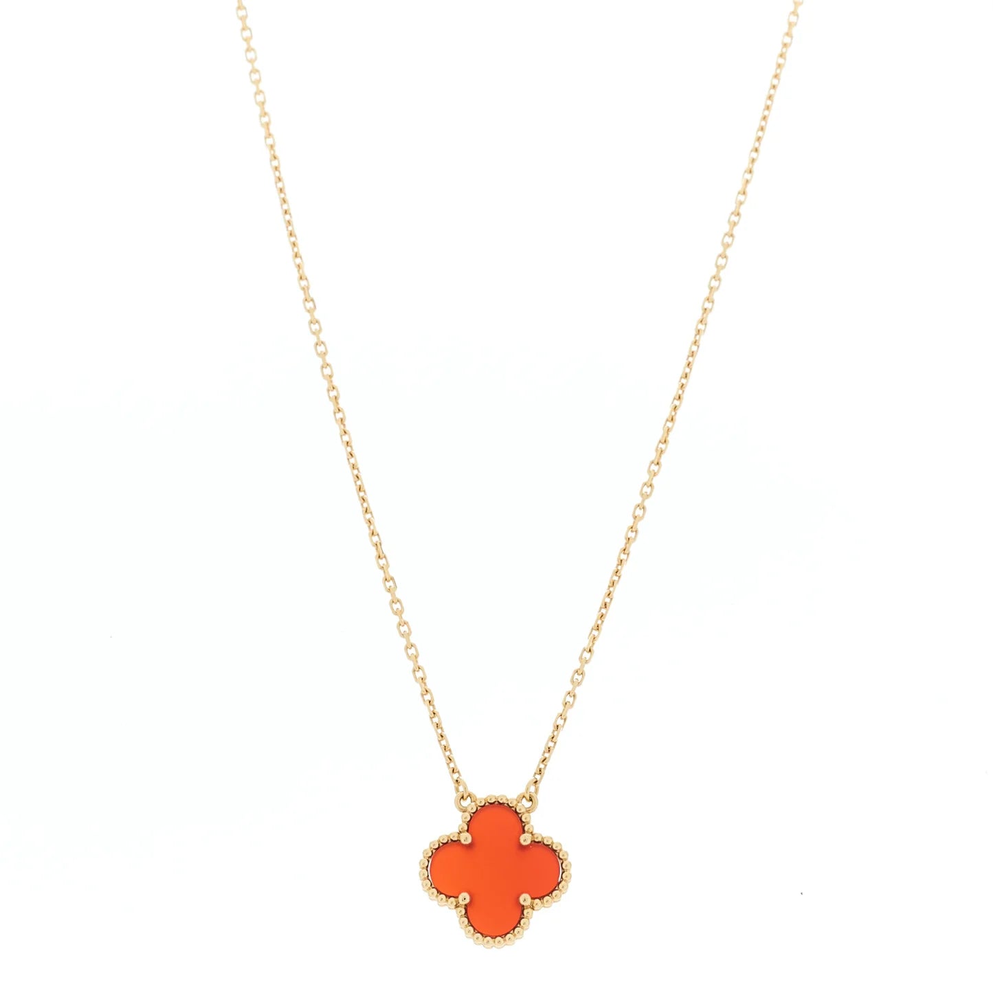 Carnelian Alhambra Pendant Necklace