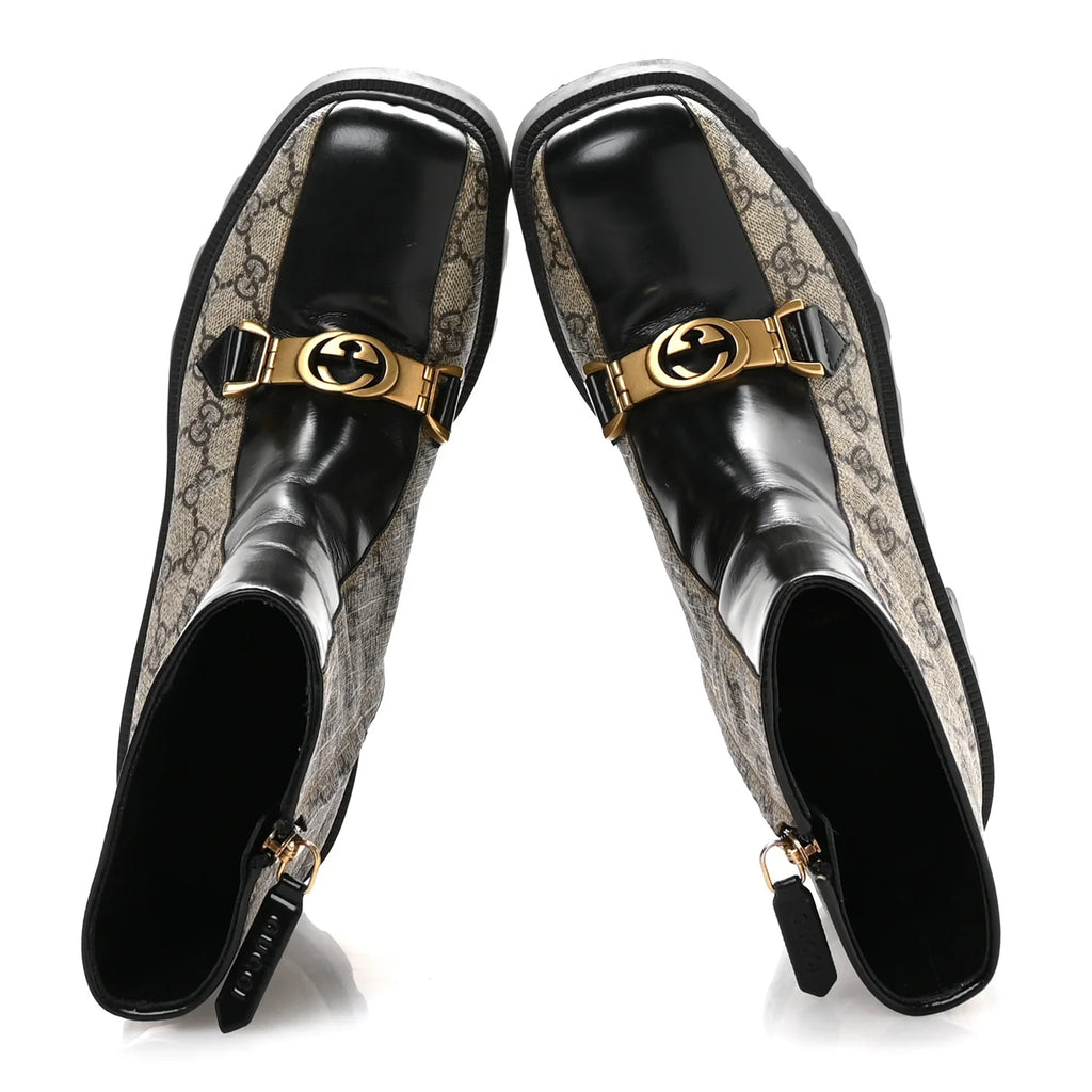 Gucci Womens Lug Sole Ankle Boots