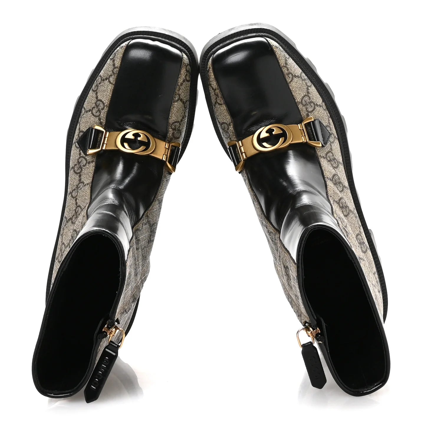 Gucci Womens Lug Sole Ankle Boots