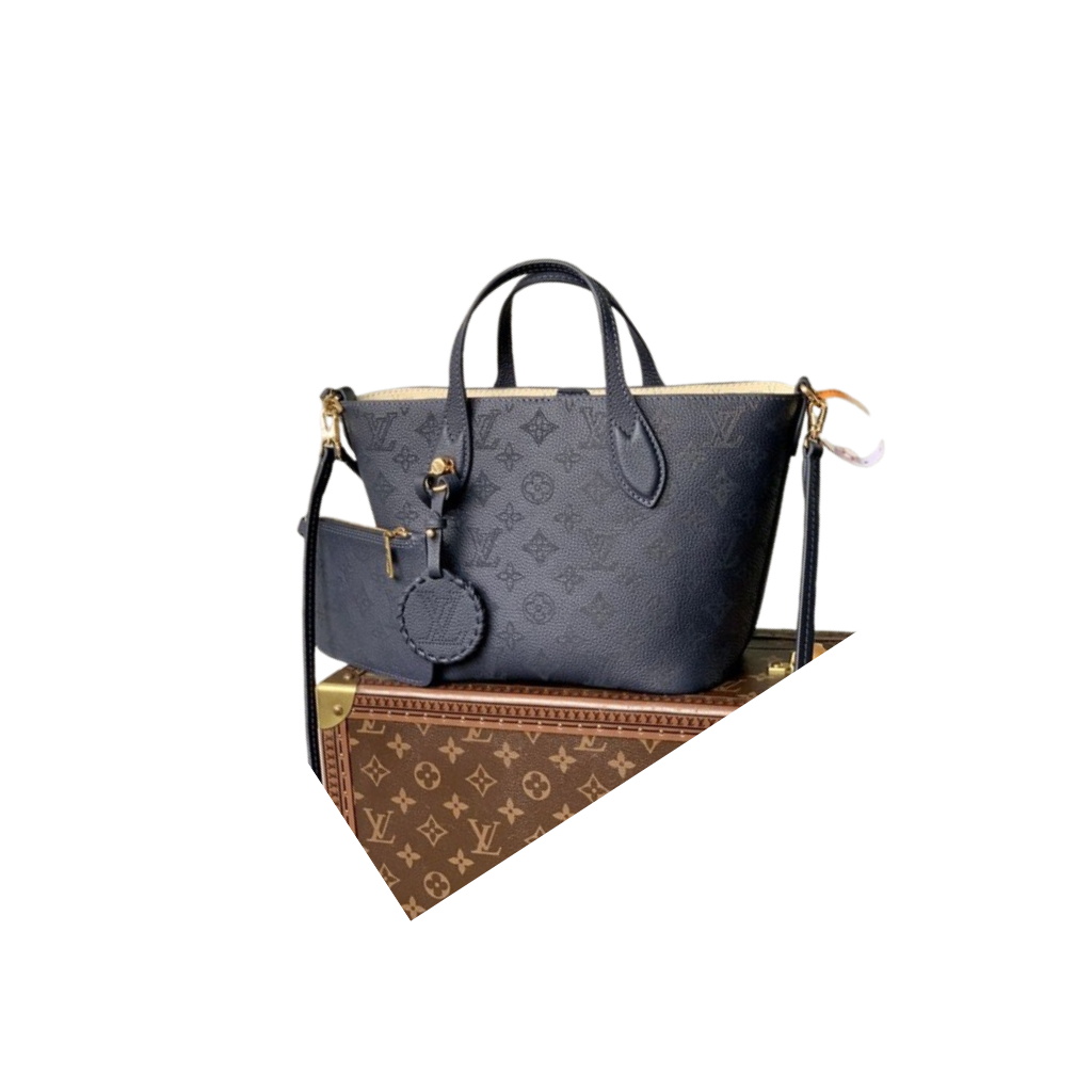 LV Neverfull MM Monogram Empreinte Leather Handbag