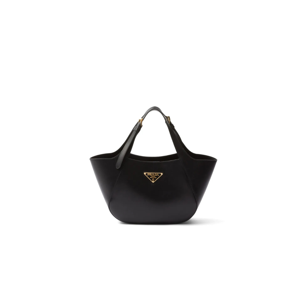 Prada Enamel Triangle Logo Tote Bag