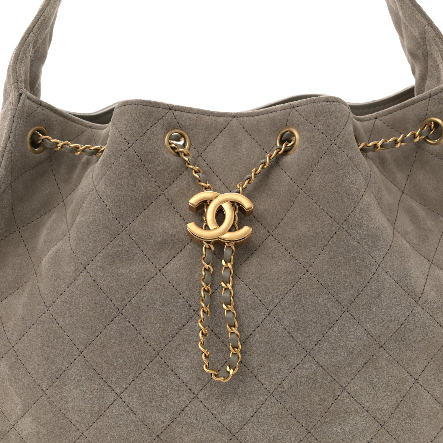 Suede Quilted Chanel Handbag