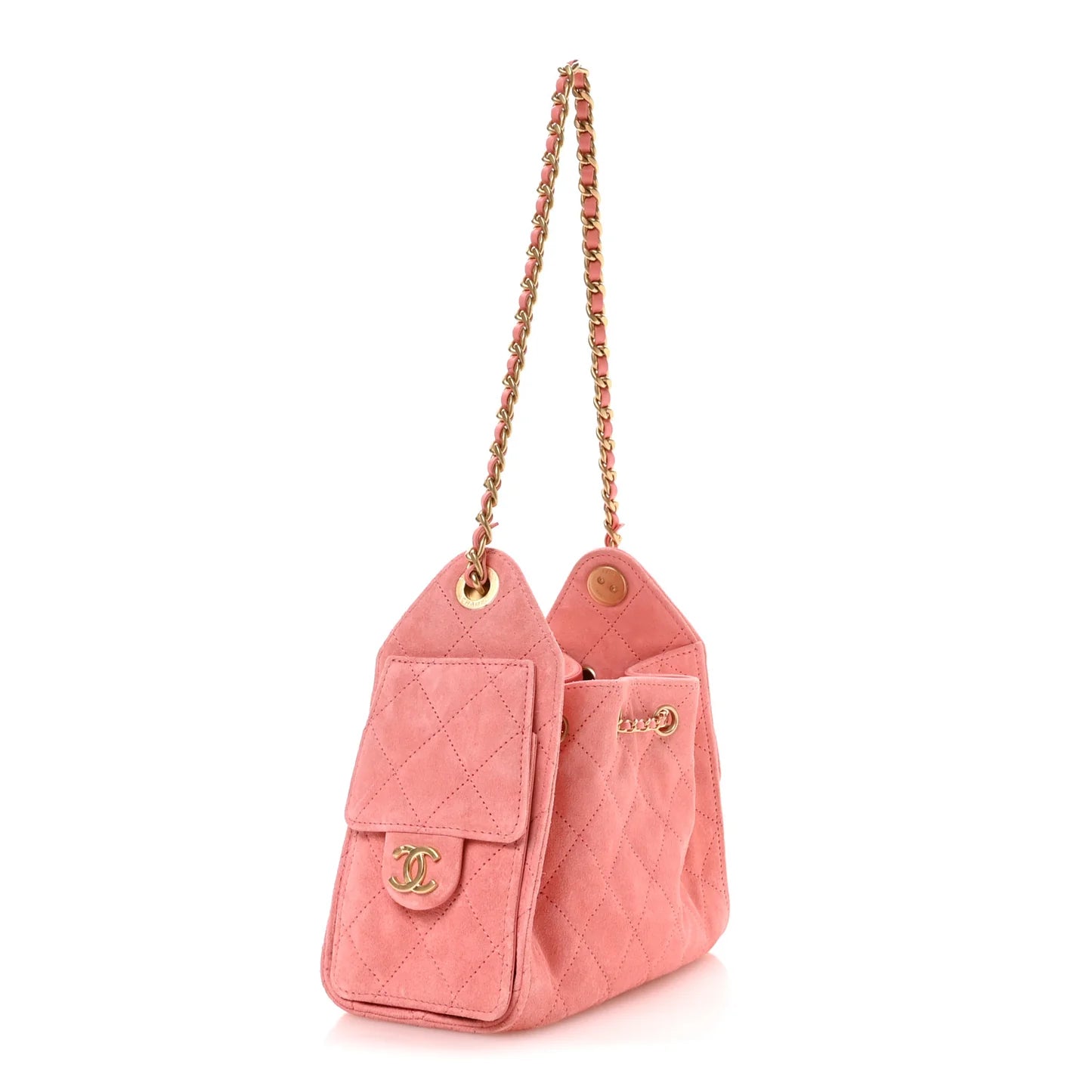 Suede Chanel Handbag Pink