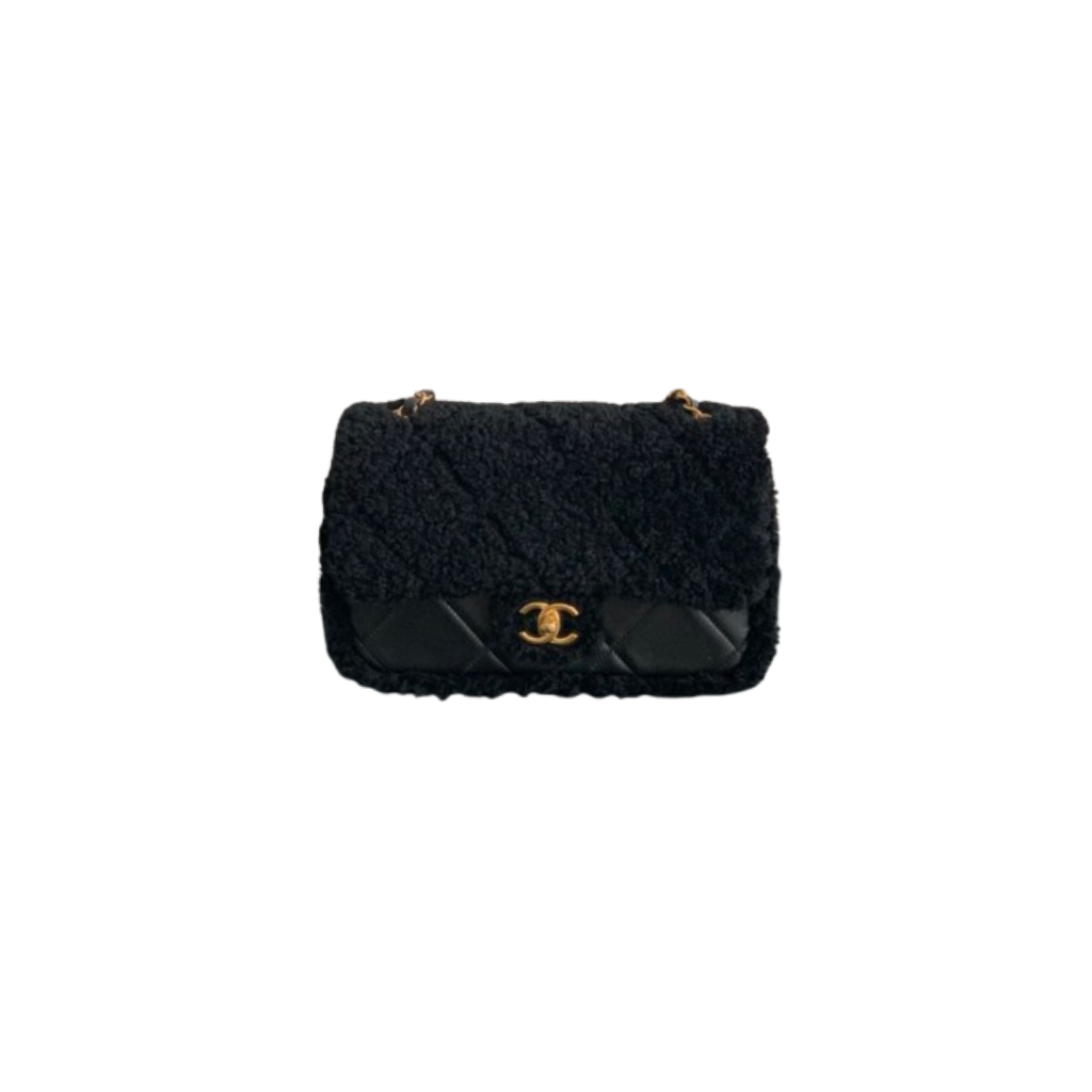 Chanel Shearling Flap Black Bag
