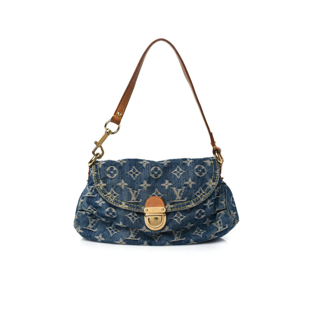 LV Mini Pleaty Blue Denim Bag